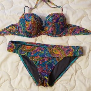 Victoria's Secret Paisley Push up Bikini 38C XL